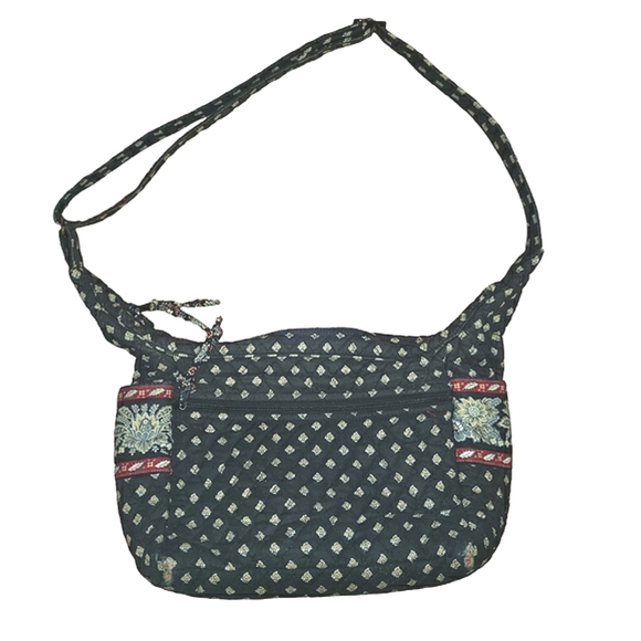 Vera Bradley Vintage Quilted Floral Retired Classic Black Shoulder Crossbody Bag - Picture 2 of 16